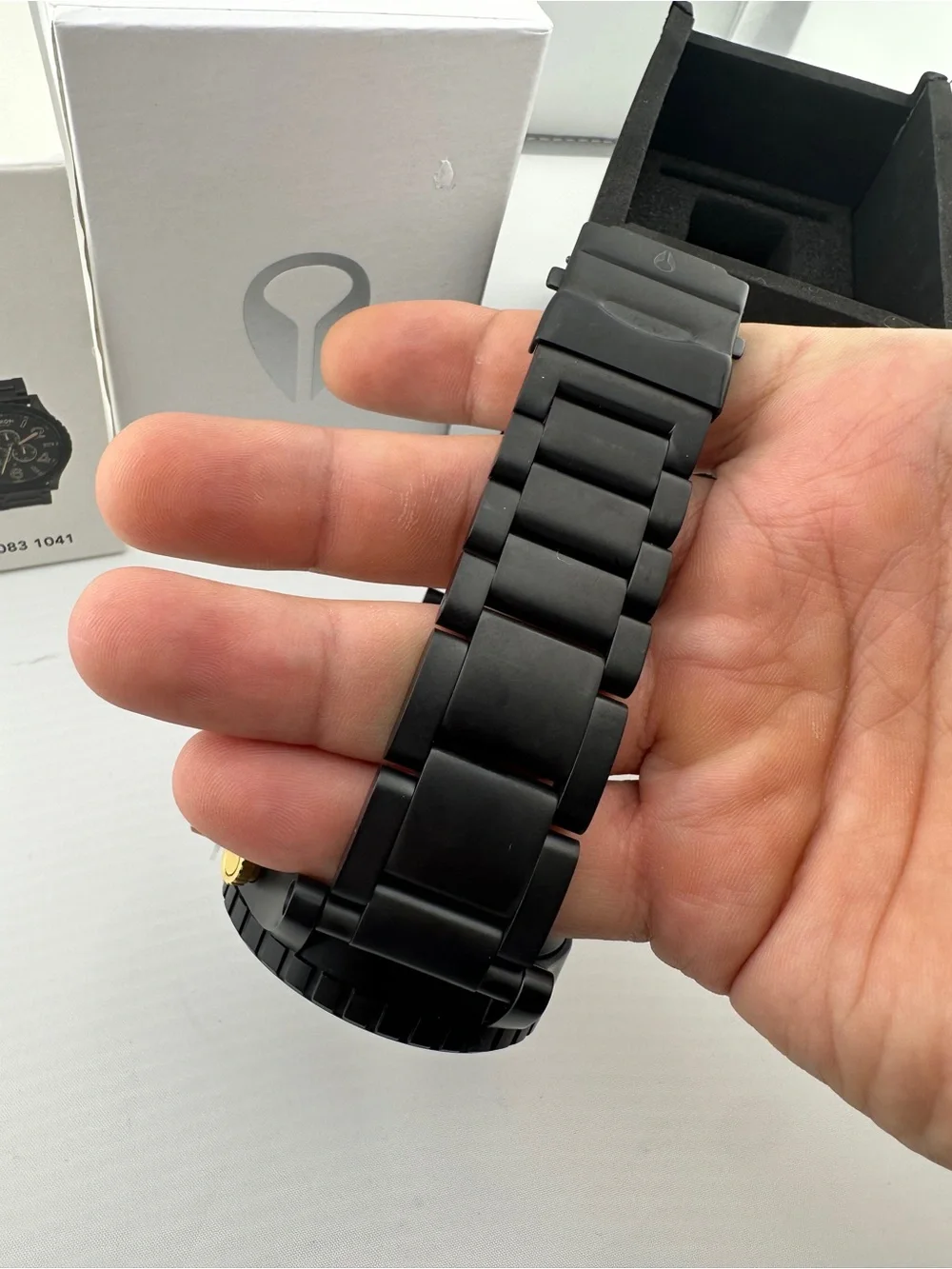 New Nixon Black & Gold Stainless Steel Chronograph Watch